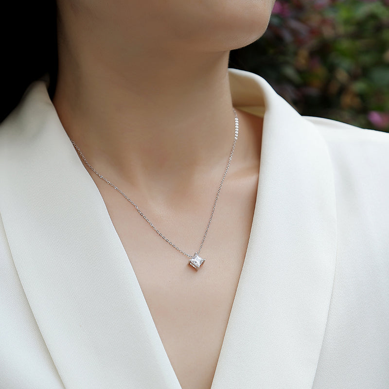 Companionship Moissanite 0.9 Ct Cushion Cut Necklace