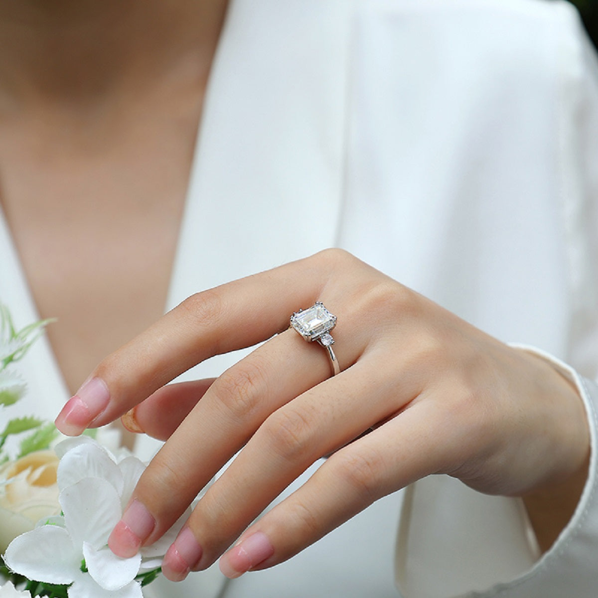 Token Octagonal Moissanite 3.0 Ct Square Cut Ring