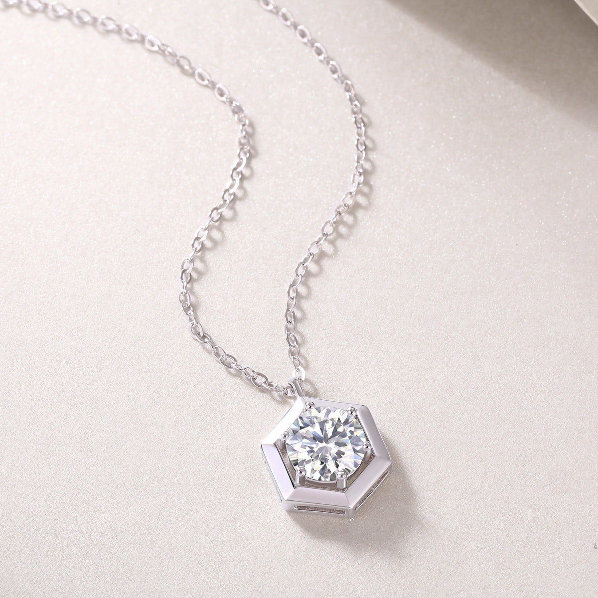 Beauty Of Geometry Moissanite 1.0 Ct Geometric Cut Necklace
