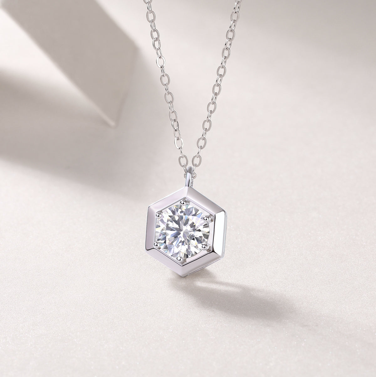 Beauty Of Geometry Moissanite 1.0 Ct Geometric Cut Necklace