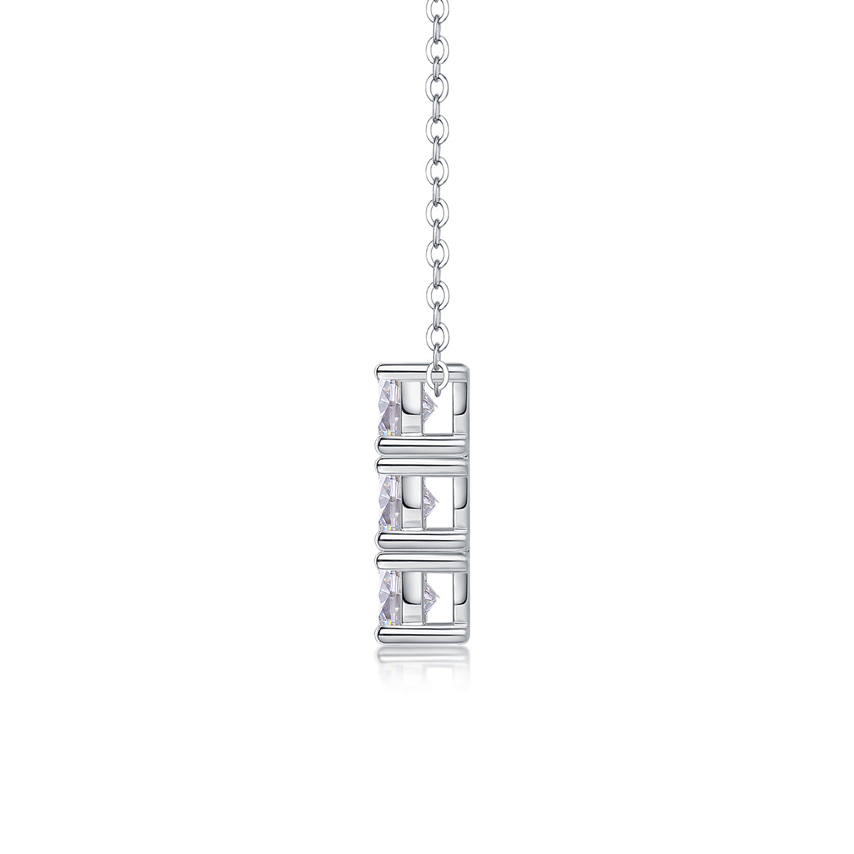 Hexagon Moissanite 1.8 Ct Round Cut Necklace