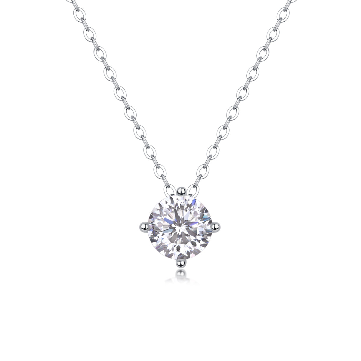 Sincerity Moissanite 1.0 Ct Round Cut Necklace