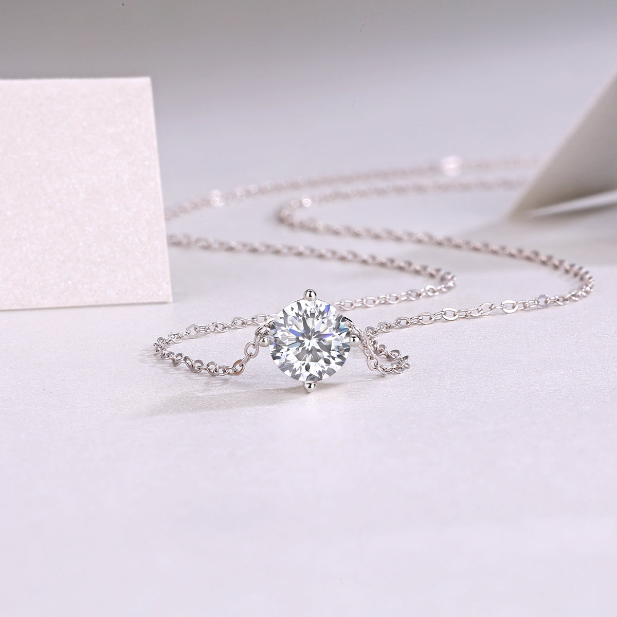 Sincerity Moissanite 1.0 Ct Round Cut Necklace