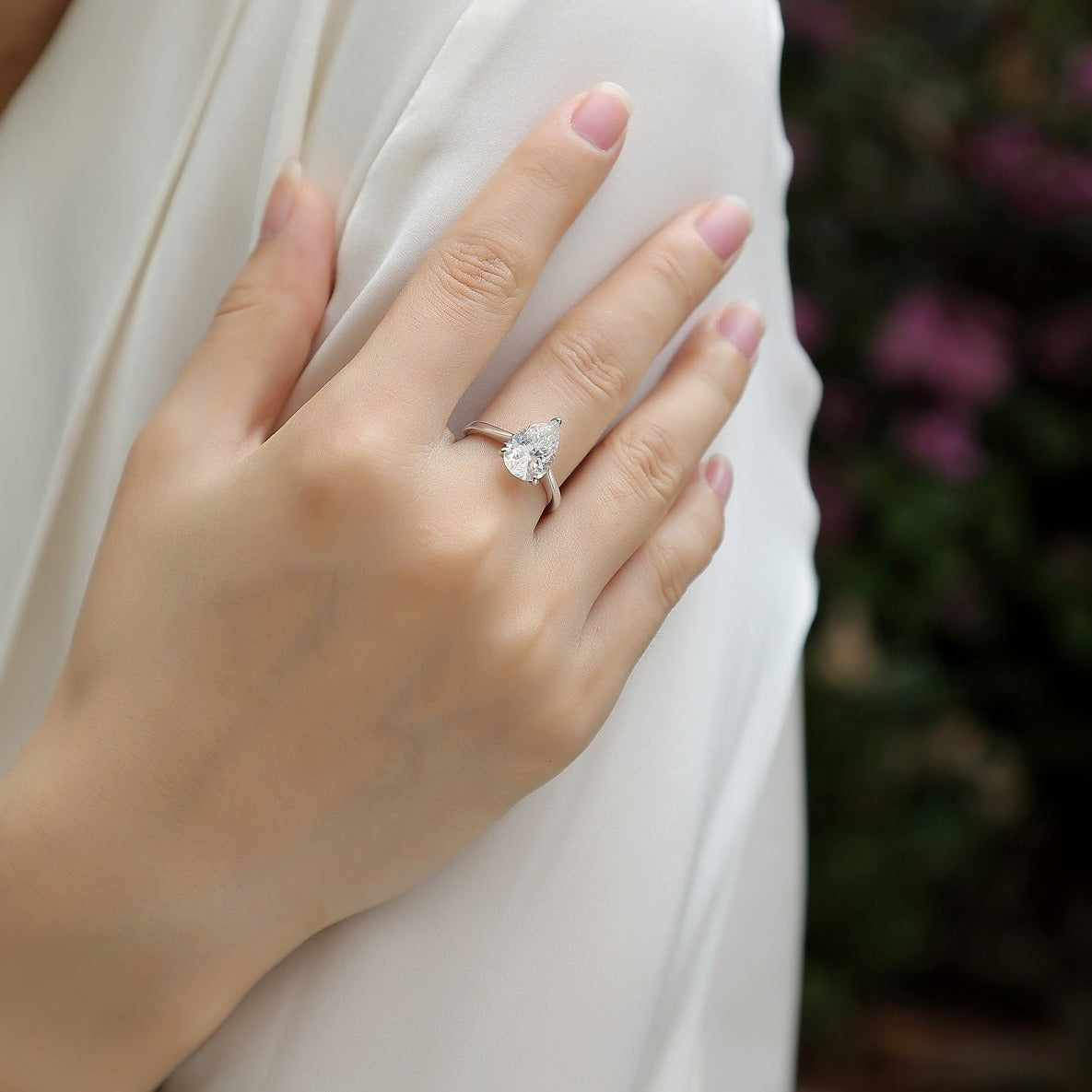 Simplest Moissanite 2.5Ct Pear Cut Ring