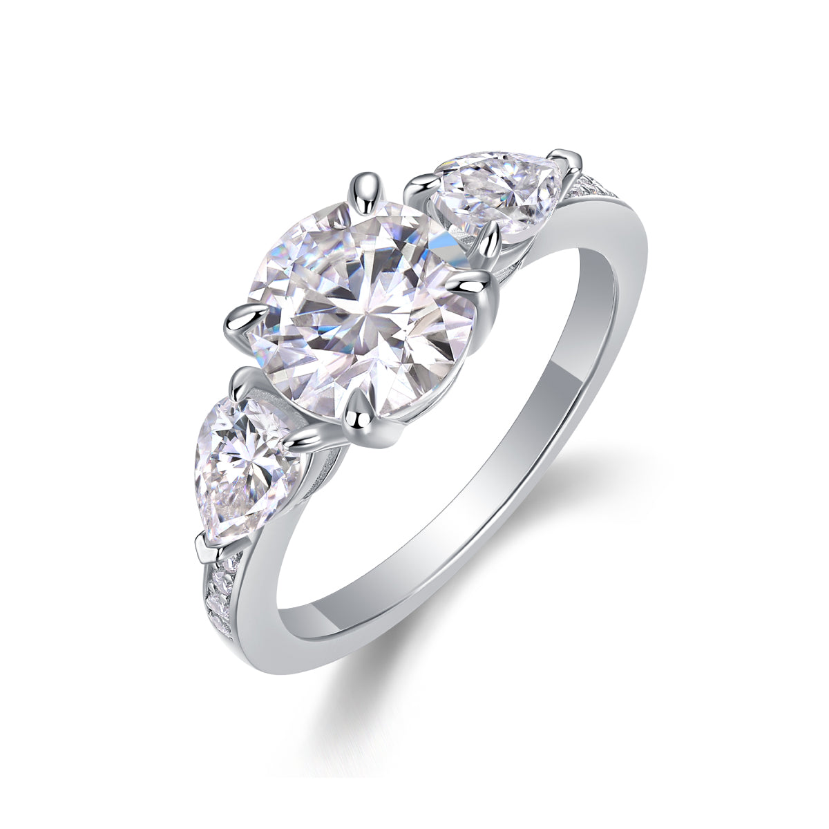 Hand In Hand Moissanite 1.26 Ct Round Cut Ring