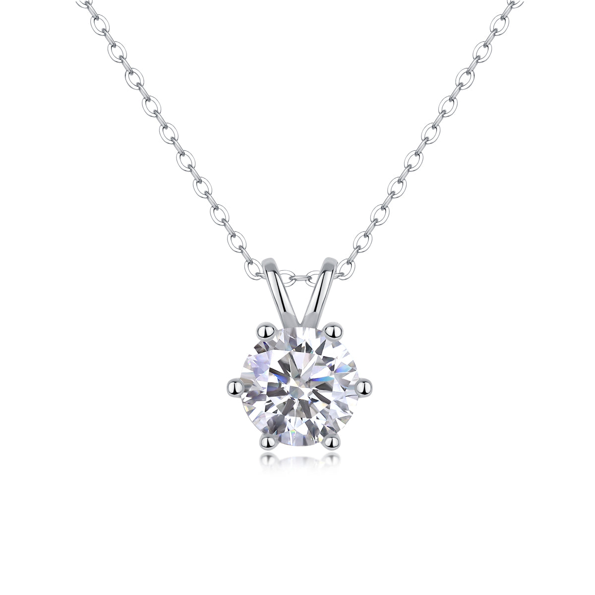 Romantic Signature Moissanite 2.0 Ct Round Cut Necklace