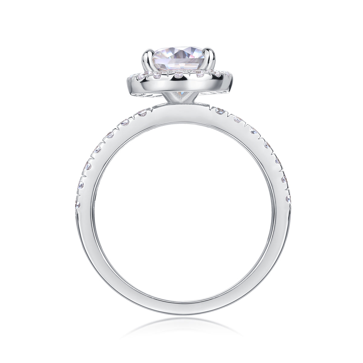 Electric Shock Moissanite 1.5 Ct Pear Cut Ring