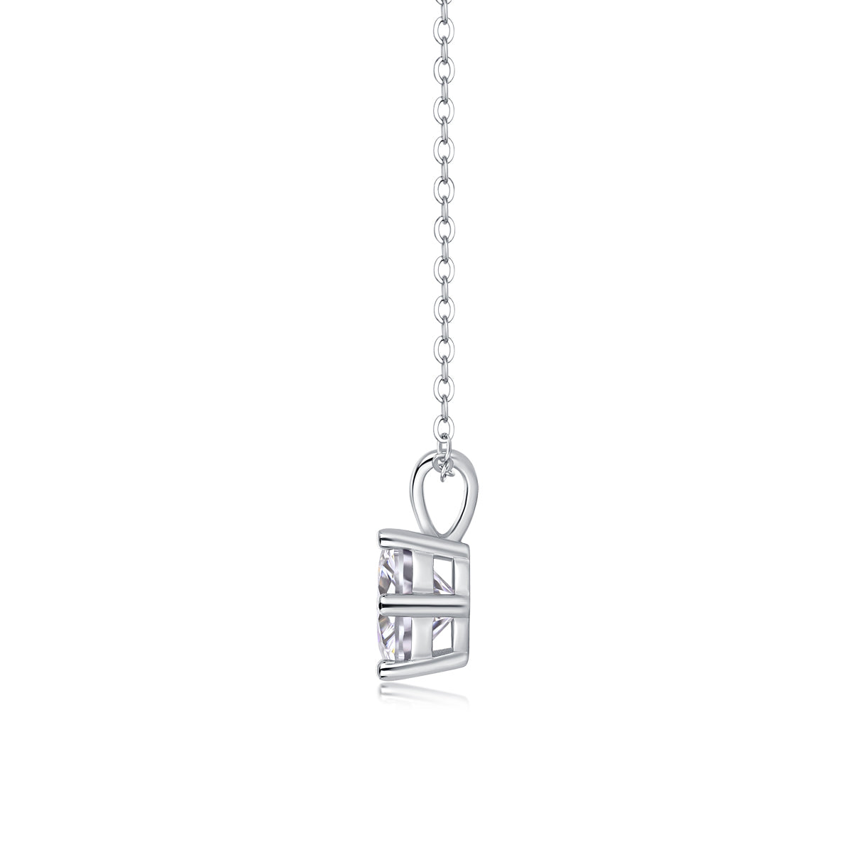 Romantic Signature Moissanite 2.0 Ct Round Cut Necklace
