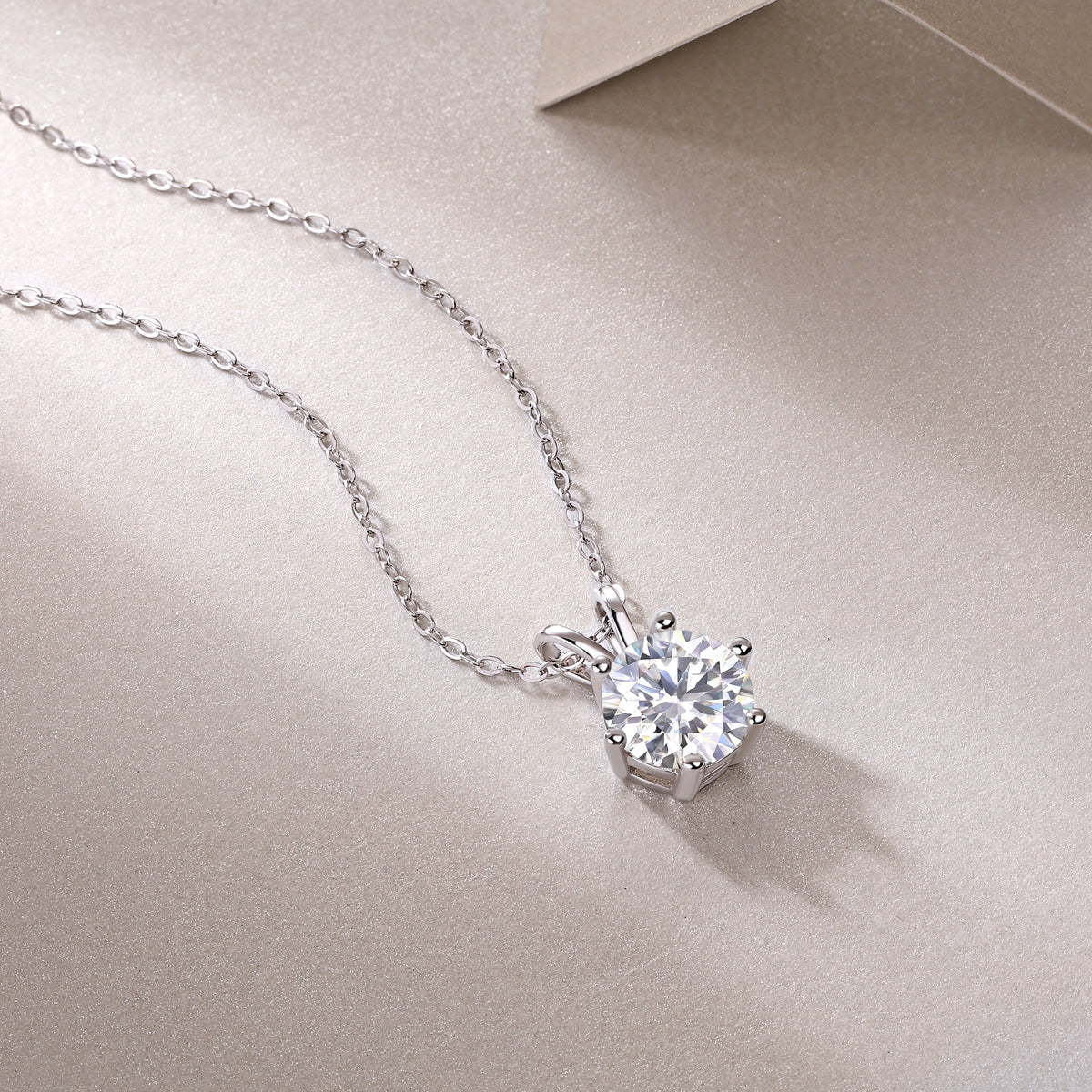 Romantic Signature Moissanite 2.0 Ct Round Cut Necklace