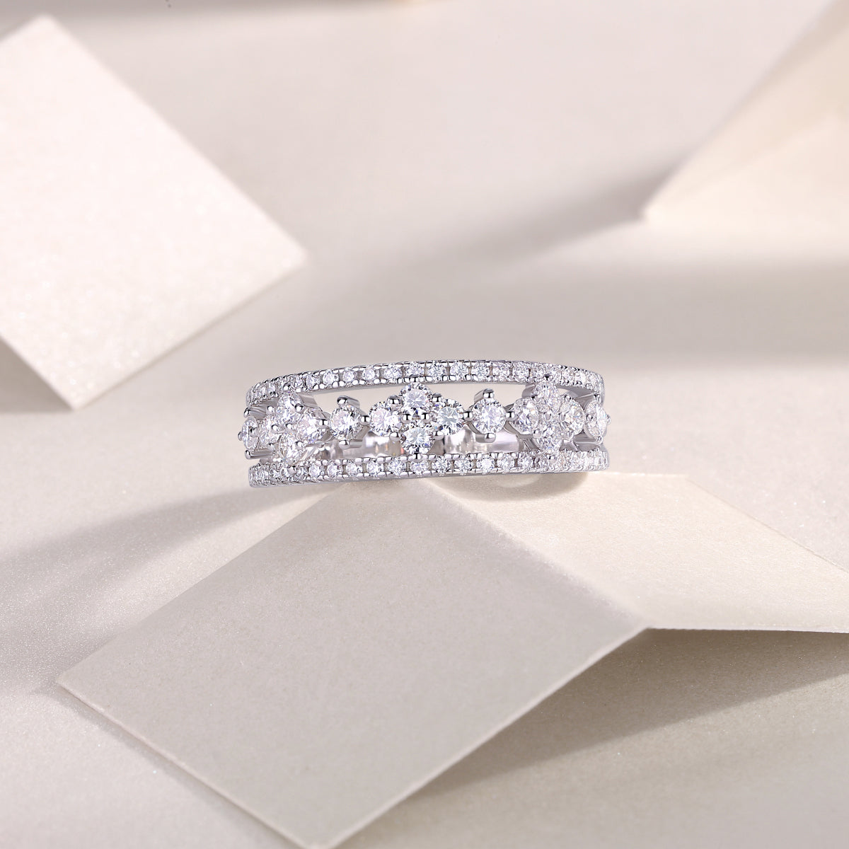 Monet's Garden Moissanite 0.71 Ct Round Cut Ring