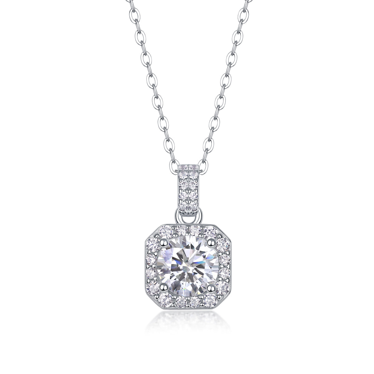 Starlight Moissanite 1.0 Ct Round Cut Necklace