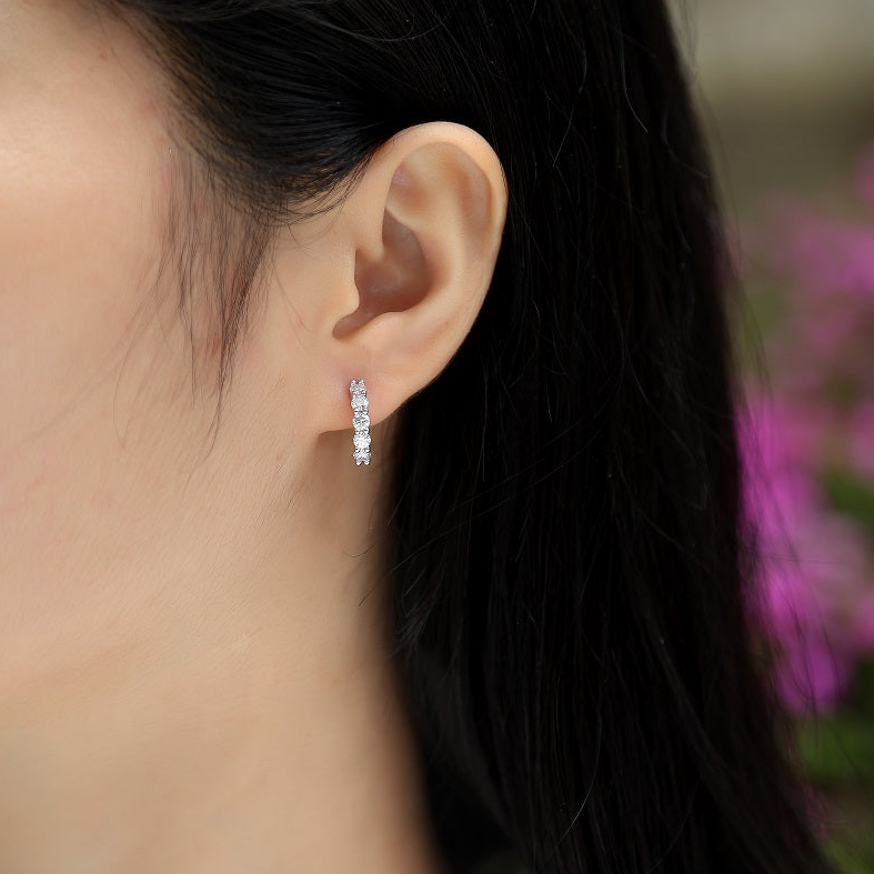 Dawn Moissanite 1.0 Ct Round Cut Earrings