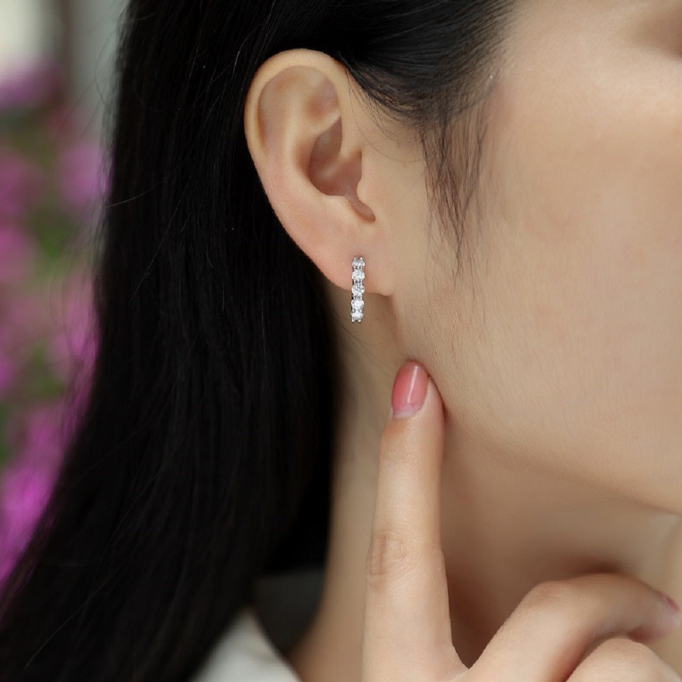 Dawn Moissanite 1.0 Ct Round Cut Earrings