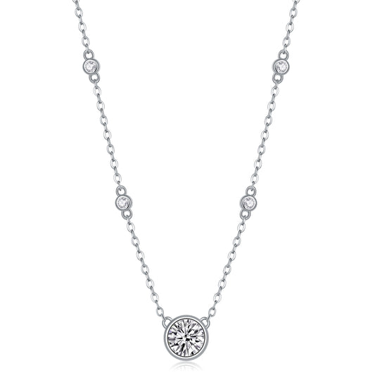 Daydream Moissanite 1.0 Ct Round Cut Necklace