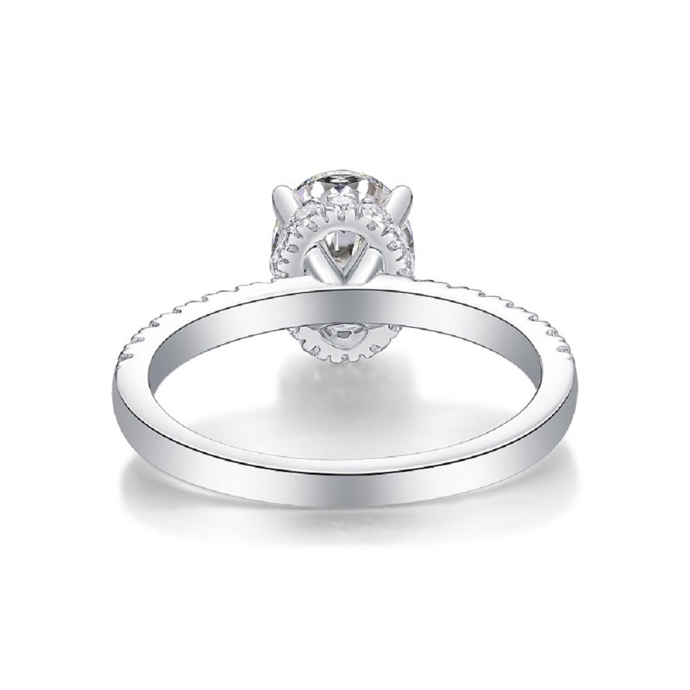 Cinderella  Moissanite 2.0 Ct  Oval Cut  Ring