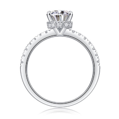 Cinderella  Moissanite 2.0 Ct  Oval Cut  Ring