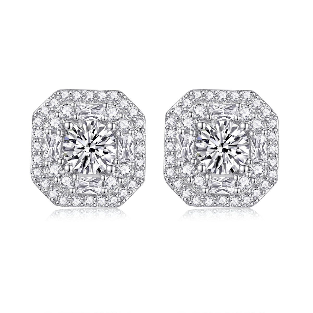 Winter Afternoon Moissanite 0.5 Ct Round Cut Earrings