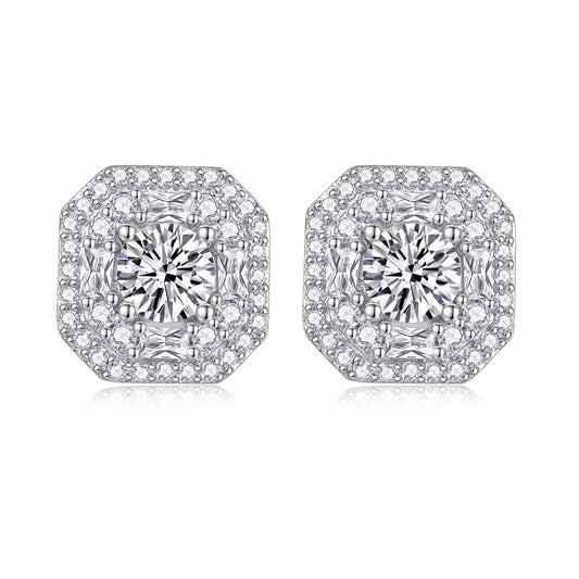 Winter Afternoon Moissanite 0.5 Ct Round Cut Earrings