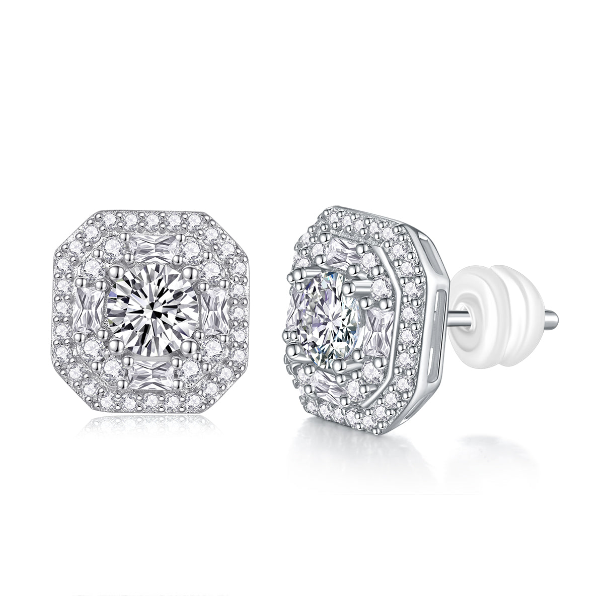 Winter Afternoon Moissanite 0.5 Ct Round Cut Earrings