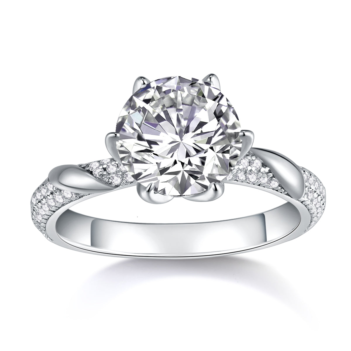 Starlight Moissanite 3.0 Ct Round Cut Ring