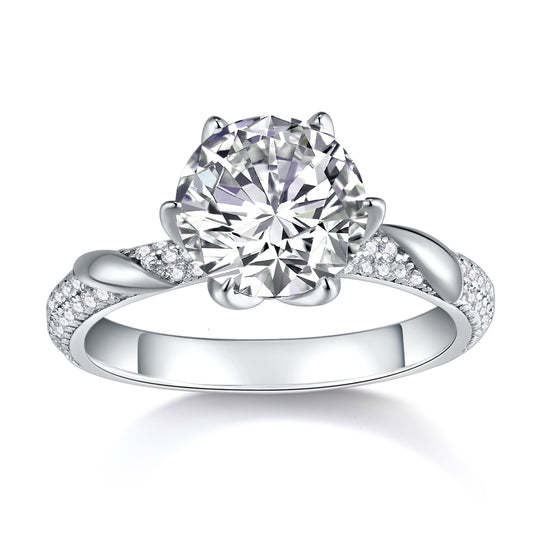 Starlight Moissanite 3.0 Ct Round Cut Ring