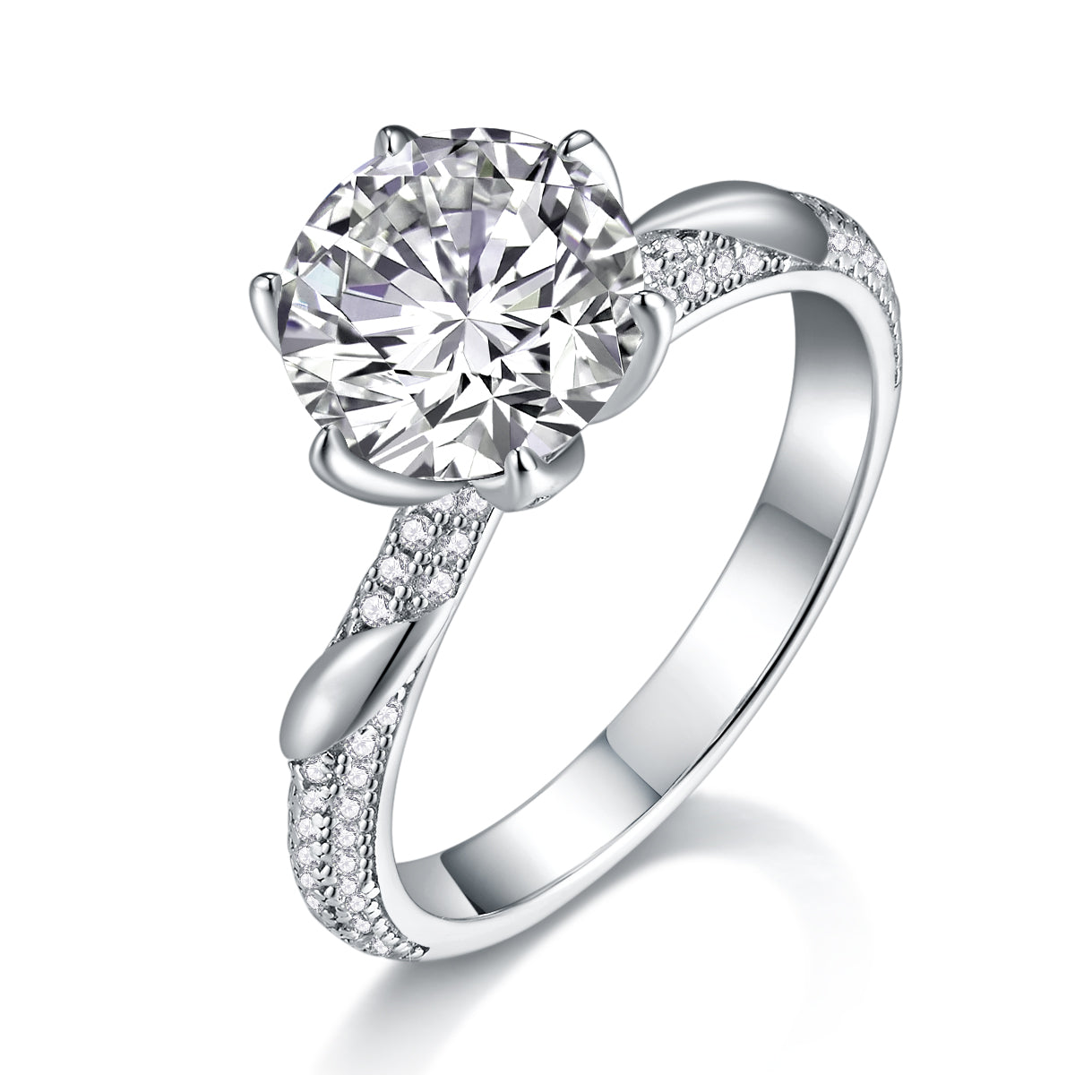 Starlight Moissanite 3.0 Ct Round Cut Ring