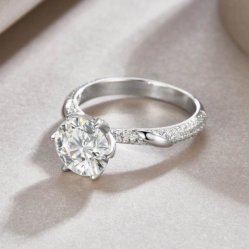 Starlight Moissanite 3.0 Ct Round Cut Ring