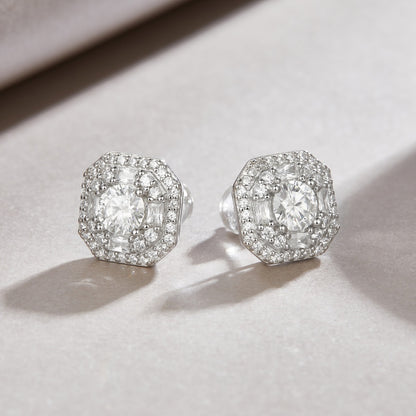 Winter Afternoon Moissanite 0.5 Ct Round Cut Earrings