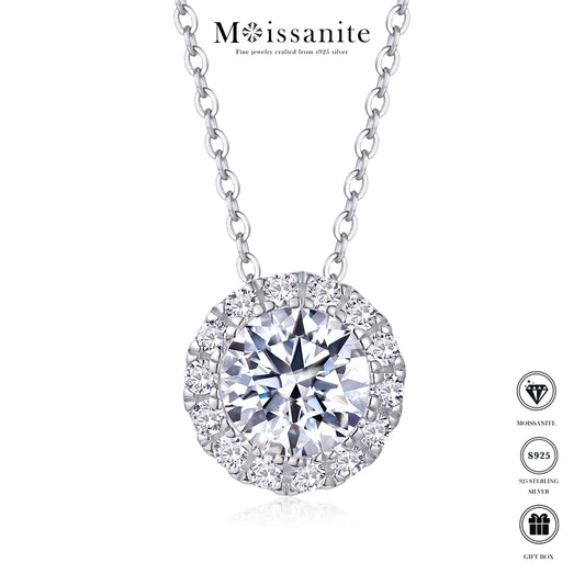 Brilliance Bliss Moissanite 2.0 Ct Round Cut Necklace