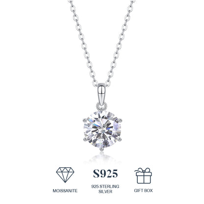 Breeze Moissanite 3.0 Ct Round Cut Necklace