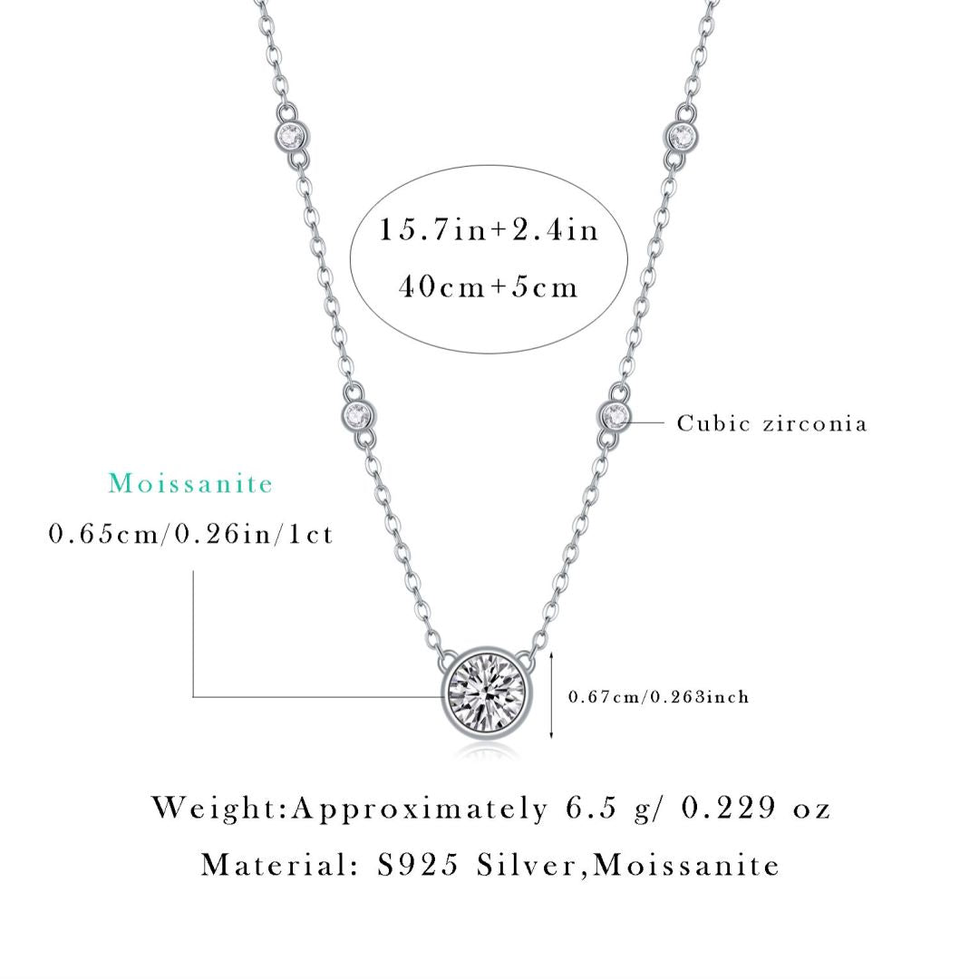 Daydream Moissanite 1.0 Ct Round Cut Necklace