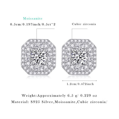 Winter Afternoon Moissanite 0.5 Ct Round Cut Earrings