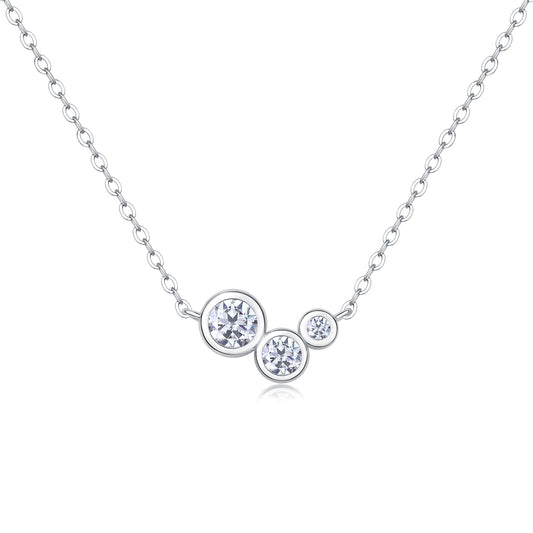 Dewy White Moissanite 0.43 Ct Round Cut Necklace