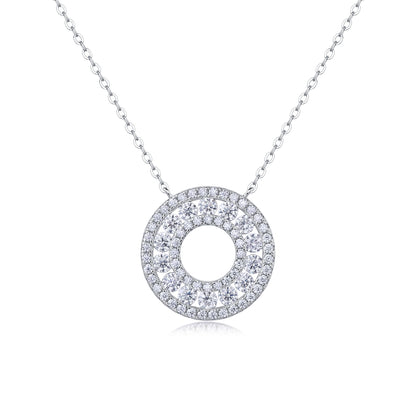 Reciprocating Pendant Moissanite 1.4 Ct Round Cut Necklace