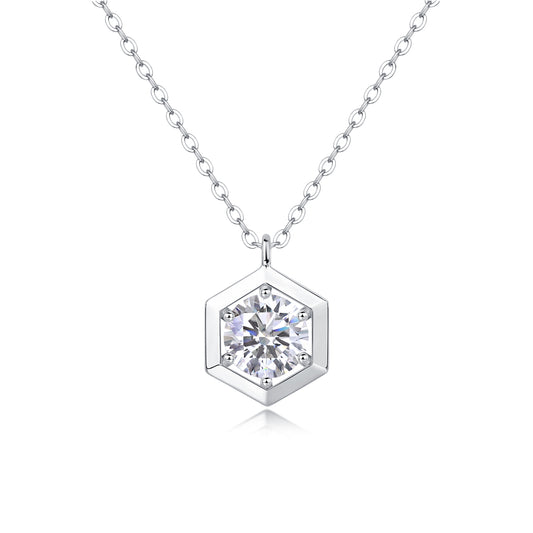 Beauty Of Geometry  Moissanite 1.0 Ct Geometric Cut Necklace