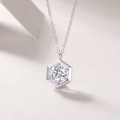 Beauty Of Geometry  Moissanite 1.0 Ct Geometric Cut Necklace