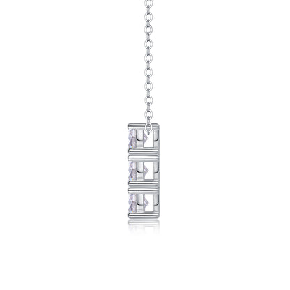 Hexagon Moissanite 1.8 Ct Round Cut Necklace