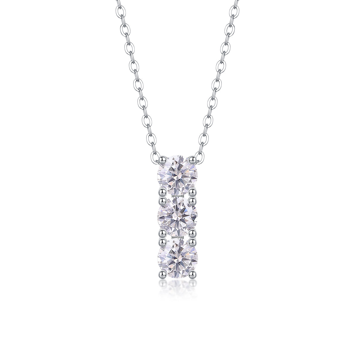 Distinguished Charm Moissanite 1.5 Ct Round Cut Necklace