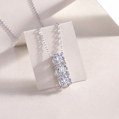 Distinguished Charm Moissanite 1.5 Ct Round Cut Necklace