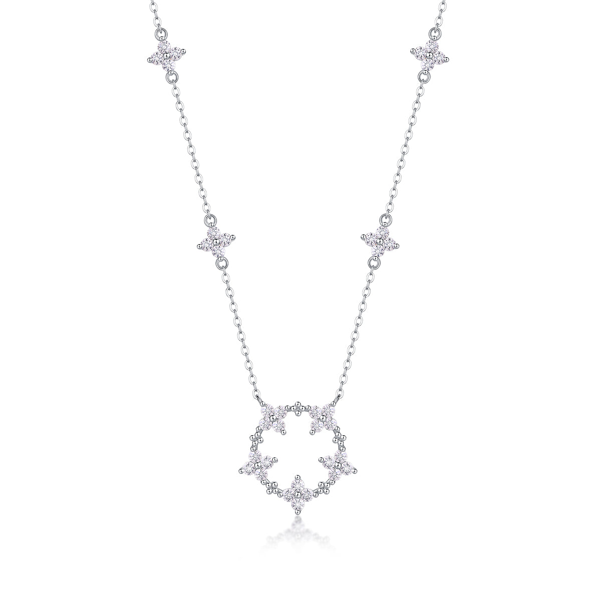 Luky Star Moissanite 1.26 Ct Round Cut Necklace