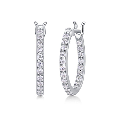 Passing time Moissanite 0.9 Ct Round Cut Earrings