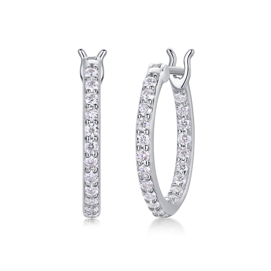 Passing time Moissanite 0.9 Ct Round Cut Earrings