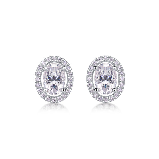 Mirror Of Enchanted Night Moissanite 1.0 Ct Oval Cut Earrings