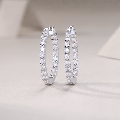 Mermaid Queen Moissanite 2.52 Ct Round Cut Earrings