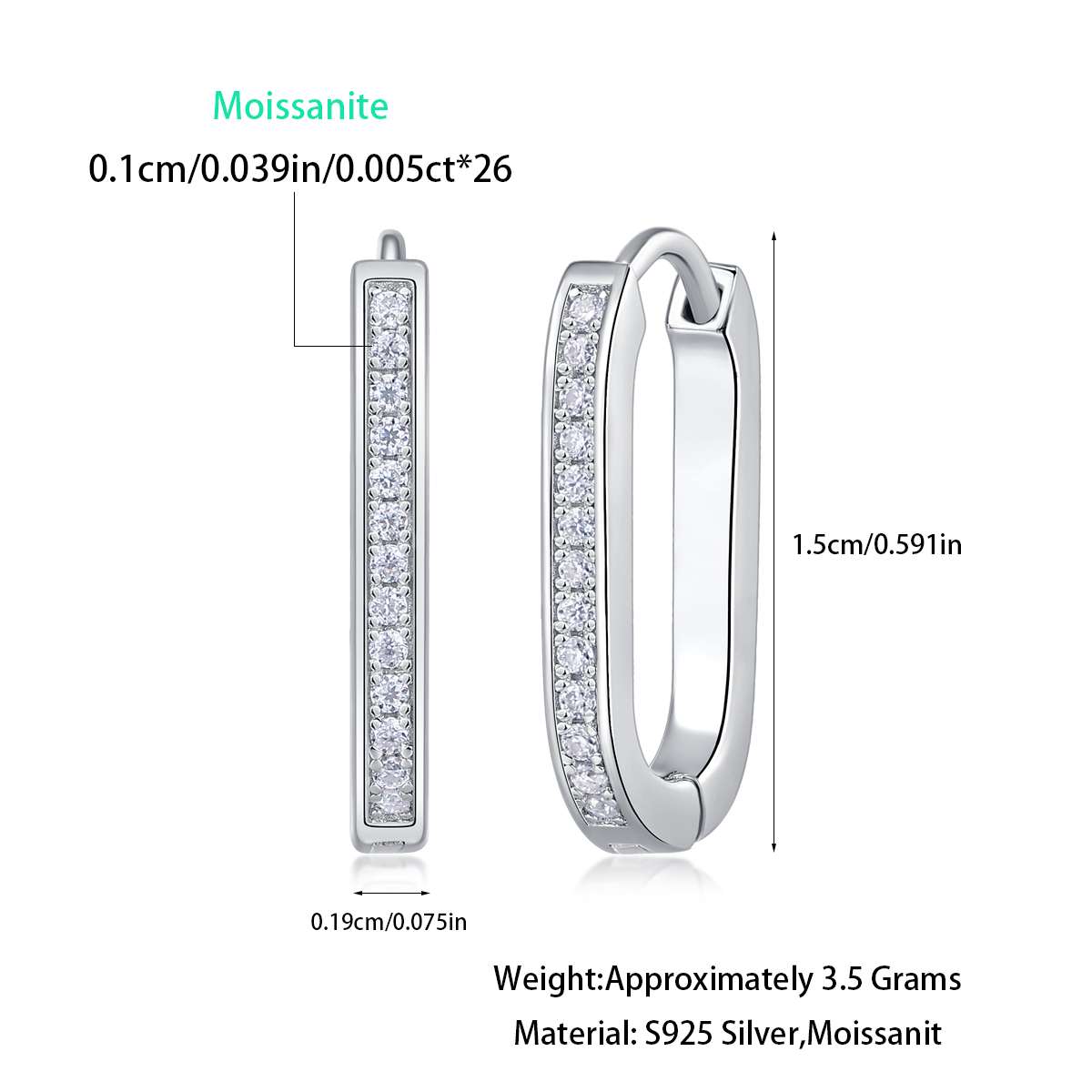 Cycle Moissanite 0.13 Ct Round Cut Earrings