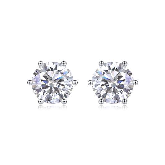 Serenity of Time Moissanite 2.0 Ct Round Cut Earrings