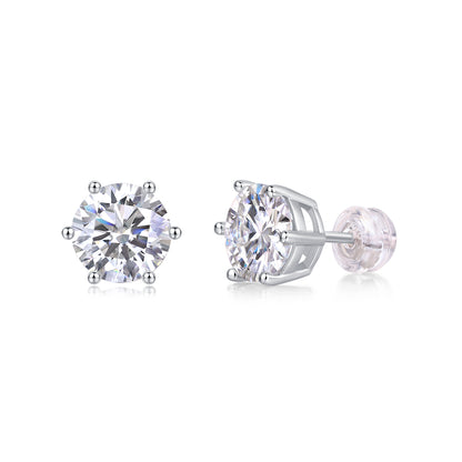 Serenity of Time Moissanite 2.0 Ct Round Cut Earrings