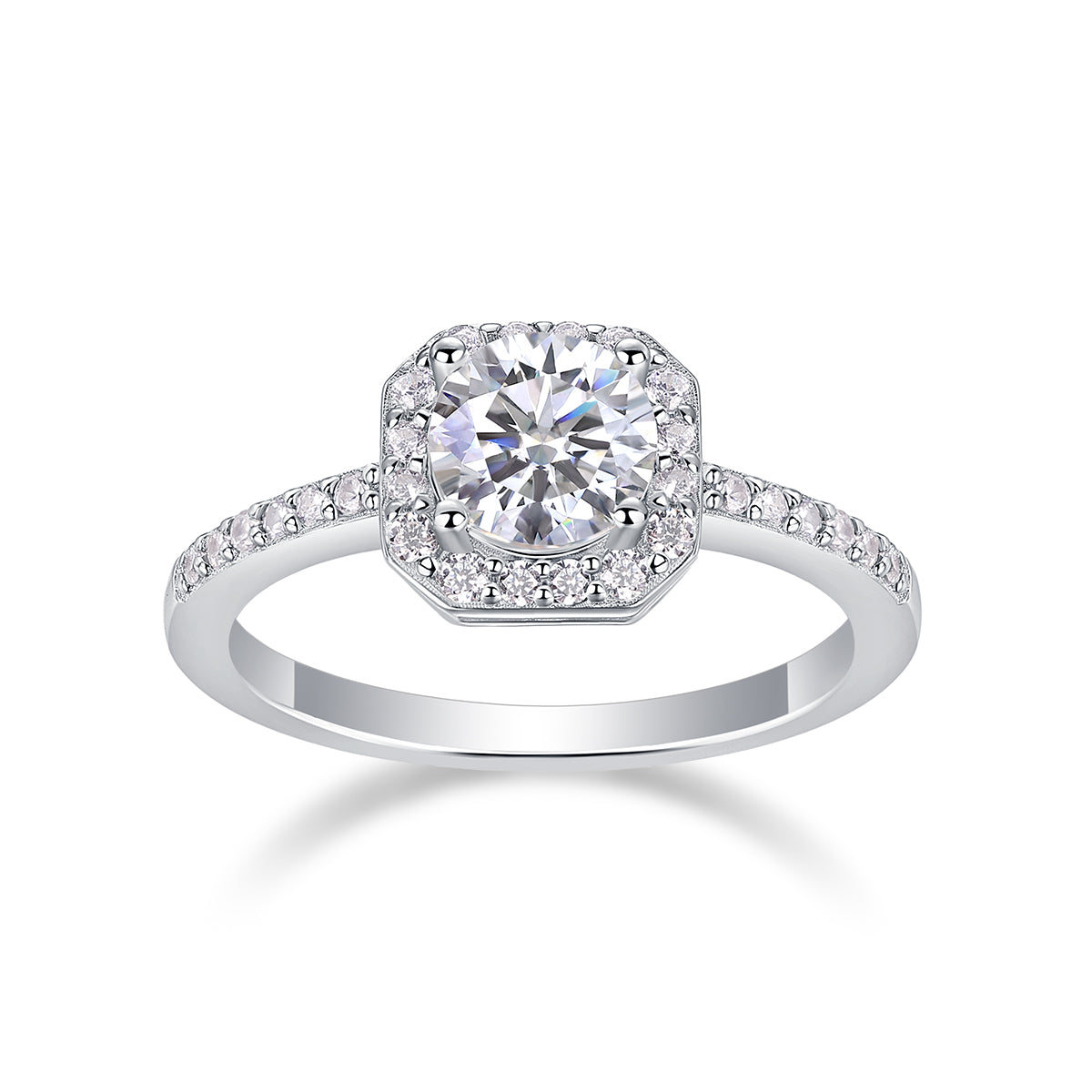 Fate Moissanite 1.0 Ct Round Cut Ring