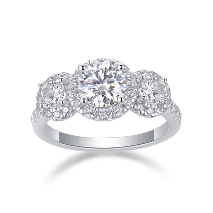 Fireworks Moissanite 1.0 Ct Round Cut Ring