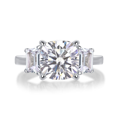 The Quest Moissanite 3.0 Ct Cushion Cut Moissanite Ring